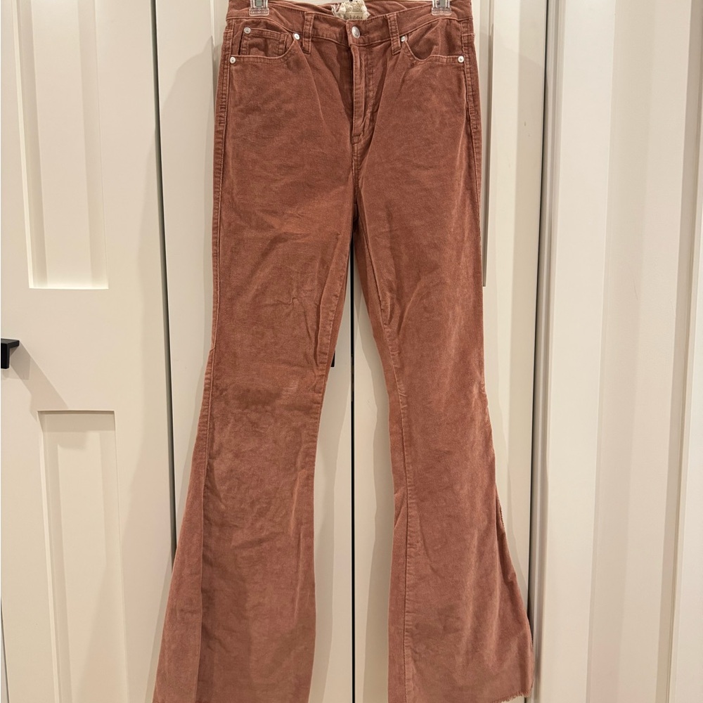 Rust Corduroy Flare Pants